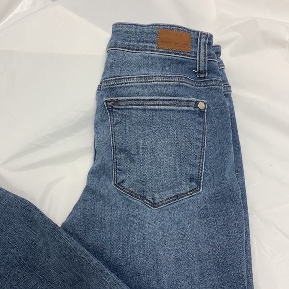 WOMEN’S Judy Blue Skinny Distressed Unfinished Cuff Blue Jeans Size 1 25 - Picture 3 of 9